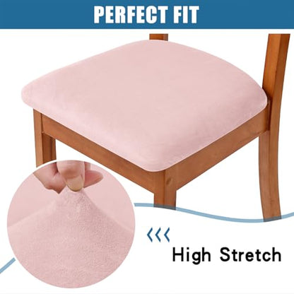 Smiry Velvet Seat Covers for Dining Room Chair Set of 2 - color: Light Pink, size: Set of 2