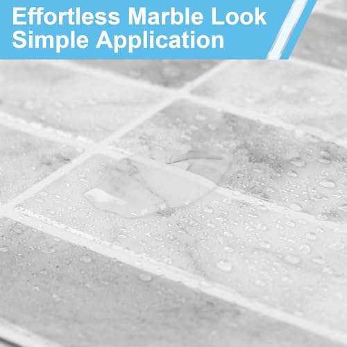 Backsplash Tile Peel and Stick, 11.42'' x 9'', Marble - color: Marble