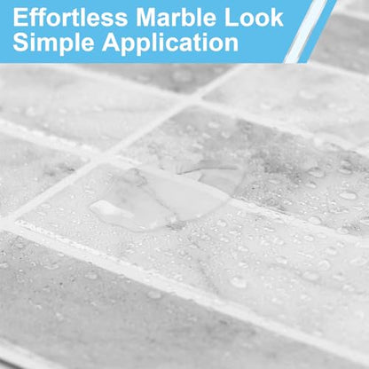 Backsplash Tile Peel and Stick, 11.42'' x 9'', Marble - color: Marble