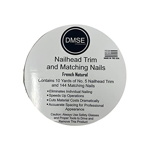 DMSE Decorative Upholstery Nailhead Tackstrip Trim with Nails (French Natural, 10 Yards) - color: French Natural