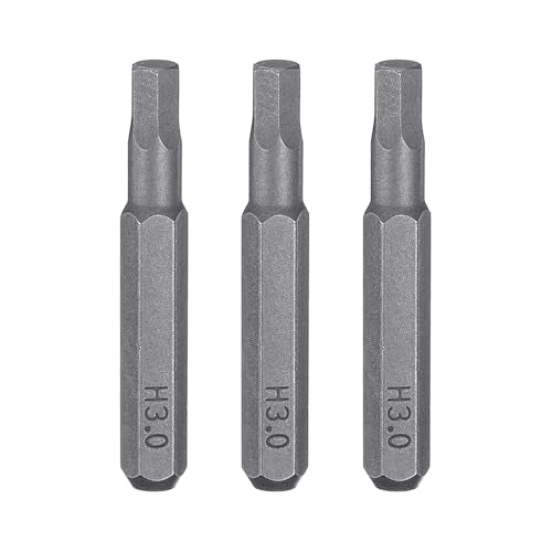 HARFINGTON 3pcs H3.0 Hex Screwdriver Bit 5/32" Hex Shank 28mm Length - size: H3.0
