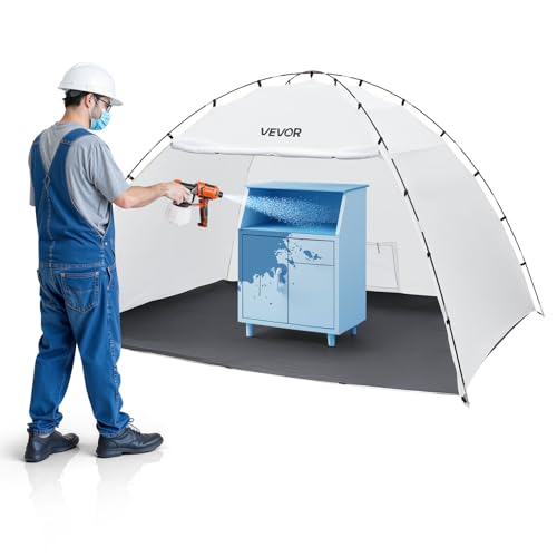 VEVOR Portable Paint Booth Tent, 115.35 x 90.55 x 74 inch Painting Tent Station, Spray Shelter with Built-in Floor & Mesh Screen, Large Space, Oxford Spray Painting Tents for Cupboard, Chairs, Tables - size: L115*W91*H74inch