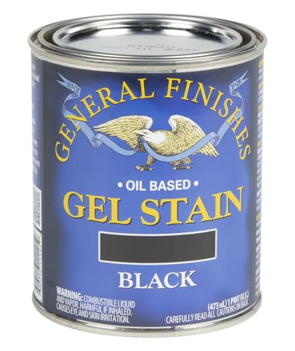 General Finishes Oil Base Gel Stain, 1 Pint, Black - color: Black, size: 1 Pint