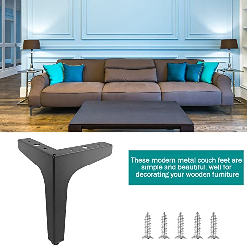 Bivethoi 7 Inch Furniture Legs, Matte Black, Set of 4 - color: Black, size: 7 Inch / 17cm