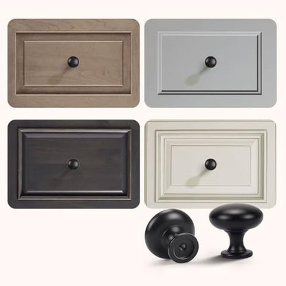 12 Pack Matte Black Cabinet Knobs,1-3/16 Inch(29.5mm) Solid Drawer Knobs,Black Kitchen Cabinet Pulls,Round Dresser Knobs, Modern Drawer Pulls for Dresser Drawers - color: Matte Black