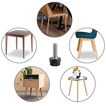 Stainless Steel Screw Leveling Feet 1/4” Furniture Levelers Adjustable Table Levelers Chair Levelers Outdoor Indoor Furniture Feet for Table, Chair, Cabinet, Patio Furniture Legs, 12 pcs Pack (Small) - color: Furniture Levelers 12pack-stainless Steel