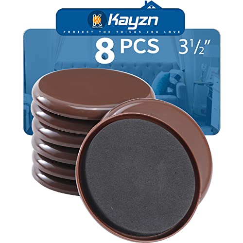 Furniture Sliders for Carpet,8 Pack 3 1/2" Furniture Moving Pads - size: 8pcs 3.5" Brown