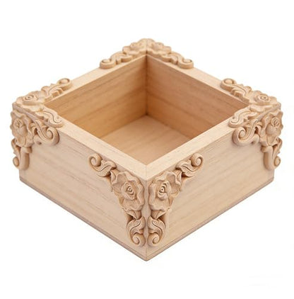 8PCS Unfinished Wood Rosettes Appliques Onlay Furniture Onlay Corner Decoration (Dia-6cm/2.36"), Unpainted Corner Carving Craft Decals for Home Chests Cabinet Cupboard Dresser Bed Wall Wardrobe