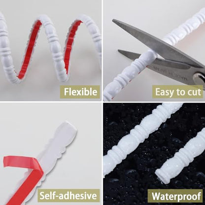 Trimold 0.4" x 118" Peel and Stick Bead and Reel Trim, White - color: White Bead and Reel, size: Length: 118"