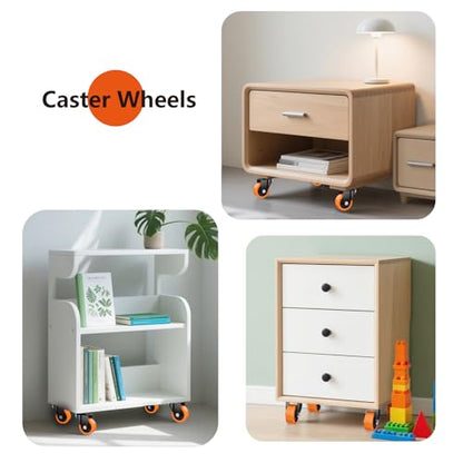 2.5" Swivel Plate Casters Set of 4 Heavy Duty 800 lbs - color: Orange, size: 2.5 Inch Non-Brake