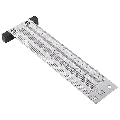 YWBL-WH T-Type Marking Ruler, 8 Inch Stainless Steel - size: 8 inches