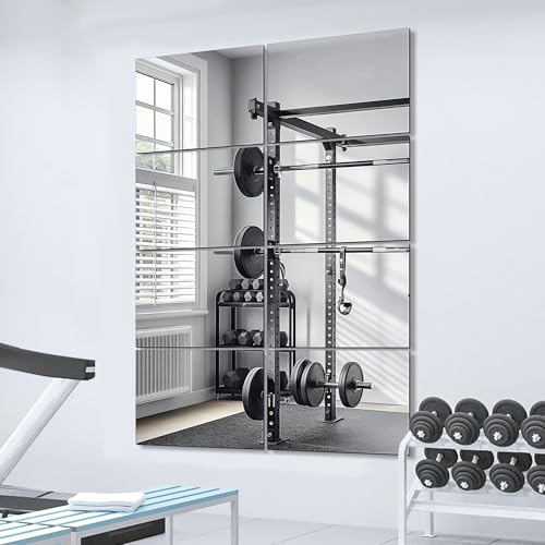 Delma Frameless Mirror Tiles 16"x12"x8 Pcs Wall Mounted - size: 16''x12''-8PCS