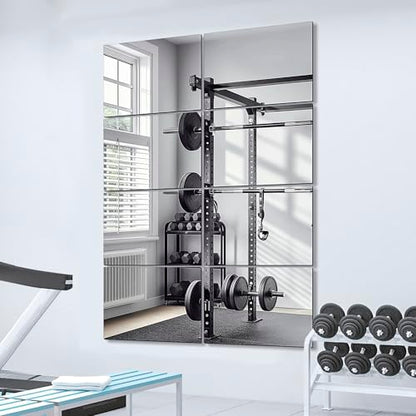 Delma Frameless Mirror Tiles 16"x12"x8 Pcs Wall Mounted - size: 16''x12''-8PCS