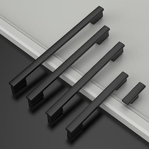 Matte Black Cabinet Handles Kitchen Pulls 5 Inch 12 Pack - color: Matte Black, size: 5 Inch Hole Center