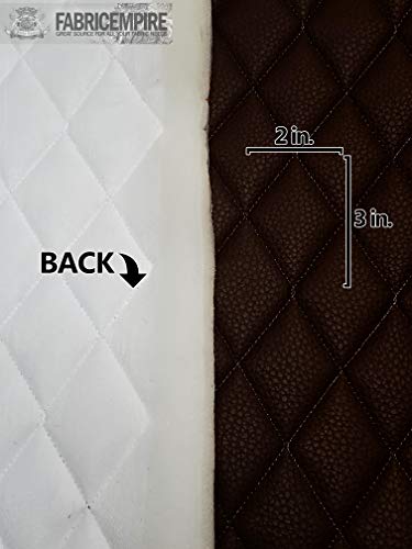 Vinyl Quilted Foam Fabric with 3/8" Foam Backing Upholstery / 52" Wide/Sold by The Yard/FABRIC EMPIRE (Chocolate, Diamond 2" x 3") - color: Chocolate, size: Diamond 2" x 3"