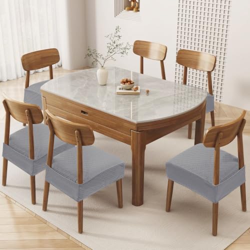 Genina Waterproof Chair Covers for Dining Room,Set of 2,Light Gray - color: Light Gray, size: 2PCS