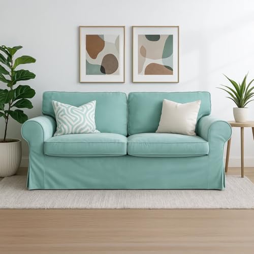MASTERS OF COVERS Ektorp Loveseat (2 Seat) Cover Replacment Slipcover-Mint - color: Loveseat Cover-mint