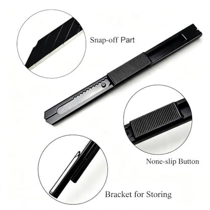 Vinyl Wrap Install Kit with Plastic Squeegee, 9mm Snap off Knife Blades, Micro Squeegee, for Window tint, PPF, Decal - color: Kit a