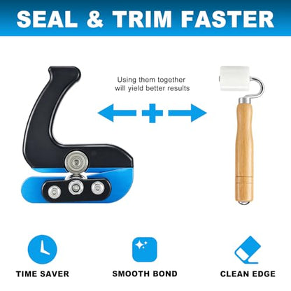 Edge Banding Trimmer Dual Offset Bearings with Roller Edge Banding Cutter for Precision Trim and Ergonomic Grip Woodworking Trimmer for Box PVC ACP Melamine Vinyl Laminate Facing