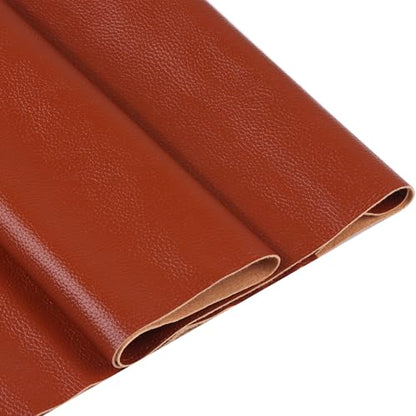 Ramya Faux Leather Sheets Roll 12" X 53"(30cm X 135cm) Upholstery Faux Leather Suitable for Handmade DIY, Earrings, Hair Clips, Sewing Crafts Projects (Brown) - color: Brown