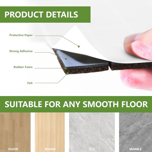 Felt Furniture Pads for Hardwood Floors 48 PCS 1" Square, Brown - size: 48PCS 1 inch Square Dark Brown
