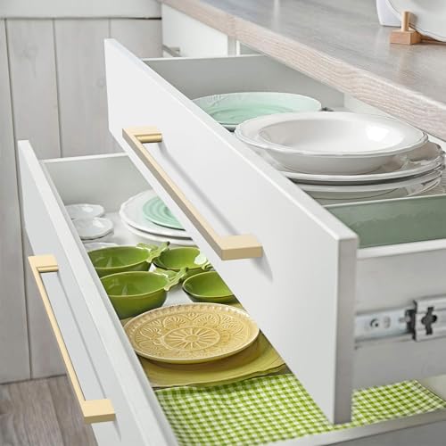 FILTA 10 Pack 8.8 Inch(224mm) Hole Centers Brushed Brass Cabinet Pulls,Stylish Gold Cabinet Pulls Zinc Alloy Cabinet Hardware for Cabinets Cupboard Handles Drawer Pulls - color: Brushed Brass, size: 8.8" Hole Center, style: 10pack
