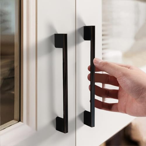 FILTA 10 Pack 7.5 Inch(192mm) Hole Centers Oil Rubbed Bronze Cabinet Pulls,Stylish Kitchen Cabinet Handles Zinc Alloy Cabinet Hardware for Cabinets Cupboard Handles Drawer Pulls - color: Oil Rubbed Bronze, size: 7.5" Hole Center, style: 10pack