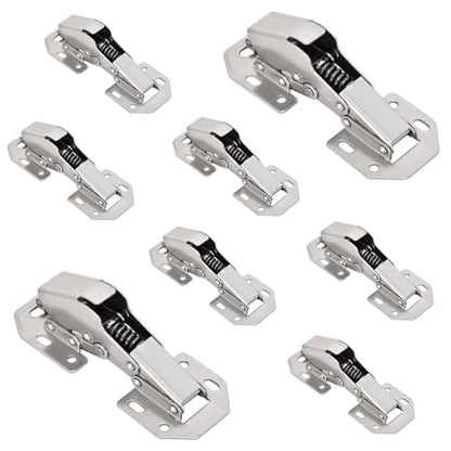 BADALU 8-Pack Hidden Hinges for Cabinet Doors Frameless, Concealed Cabinet Hinges, 90 Degree Surface Mount Hinges 4.2 in (No Cup Grooving) - style: 90 degree Surface Mount Hinges - 8 Pack