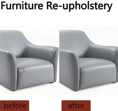 CDY Marine Vinyl Faux Leather: Soft Waterproof Faux Leather Fabric 54"x 36" - color: Grey