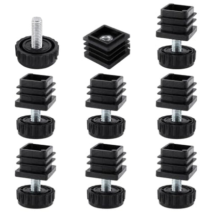 8Pcs Square Insert Kit, Adjustable Leveling Feet Square Insert Kit