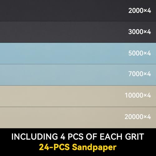 24 PCS Ultra Fine Sandpaper 2000 3000 5000 7000 10000 20000 Grit - size: 24PCS/2000-20000Grit