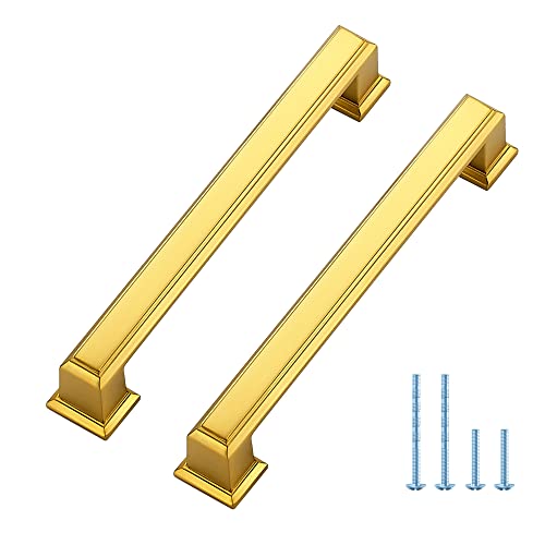 Ravinte Hardware Gold Cabinet Pulls, 5 Inch (128mm), 5 Pack - color: Gold, size: 5" Hole Center