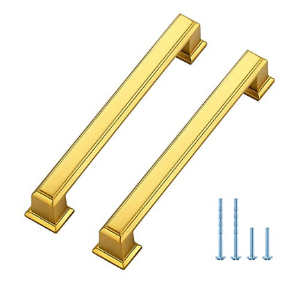 Ravinte Hardware Gold Cabinet Pulls, 5 Inch (128mm), 5 Pack - color: Gold, size: 5" Hole Center