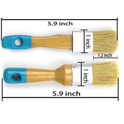 MAXMAN Chalk Paint Brush 2Pcs, Small Wax &Stencil Brushes, Natural Bristles - size: 2PCS-Small