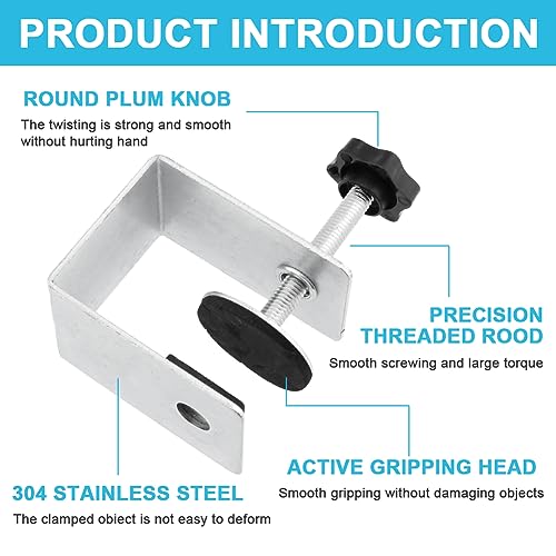 Cabinet Drawer Installation Clamps, 2PCS C Clamps Drawer Fixing Clip with Silicone Protect Pad, Woodworking Cabinet Hardware Jig for Door Front Knobs, Pulls Handles Install(2pcs)