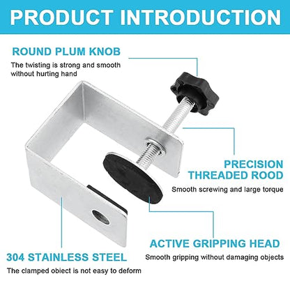 Cabinet Drawer Installation Clamps, 2PCS C Clamps Drawer Fixing Clip with Silicone Protect Pad, Woodworking Cabinet Hardware Jig for Door Front Knobs, Pulls Handles Install(2pcs)