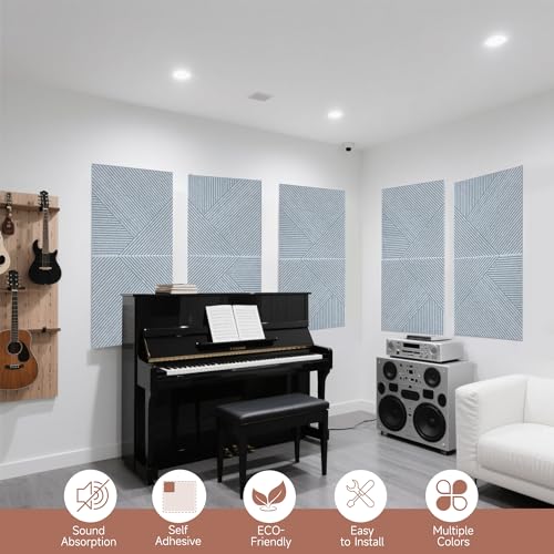 TO-TH Sound Proofing Panels Self-Adhesive Acoustic Panel 6Pack, Silver Grey - color: Silver Grey