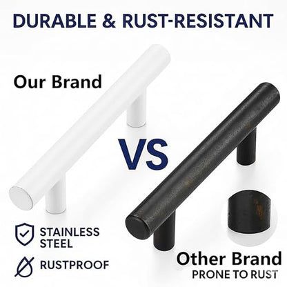 15 Pack Cabinet Handles White, 3 Inch Hole Center, 5 Inch Length Pulls - color: Matte White, size: 3 inch Hole Center