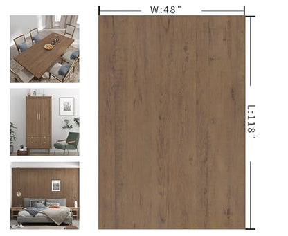 Boobest 118 x48 Inch Wide Wood Wallpaper Peel and Stick Wood Contact Paper - color: Brown, size: 48" x 118"