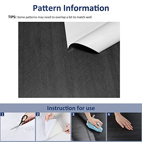 WESTICK Wooden Peel and Stick Countertops Waterproof Wood Contact Paper Self Adhesive Black Wood Peel and Stick Wallpaper Wooden Grian Vinyl Wrap for Tables Counter Top Kitchen Cabinets 15.8" x 78" - size: 15.8" x 78"