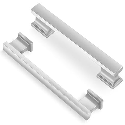 Lardmon 10 Pack 3.75 Inch(96mm) Hole Center Brushed Satin Nickel Kitchen Cabinet Handles Modern Cabinet Pulls Kitchen Cabinet Hardware Solid Drawer Pulls Handles for Dresser, Total Length 4.72 Inch - color: Brushed Satin Nickel, size: 3.75 Inch Hole Cente