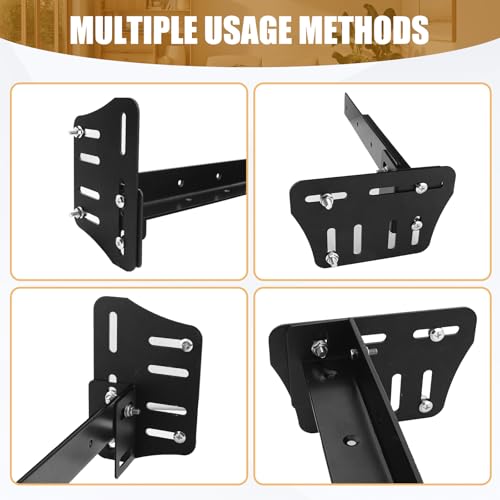 2Pcs Queen Bed Modification Plate, Headboard Attachment Kit - color: Black, size: Bed Frame Brackets