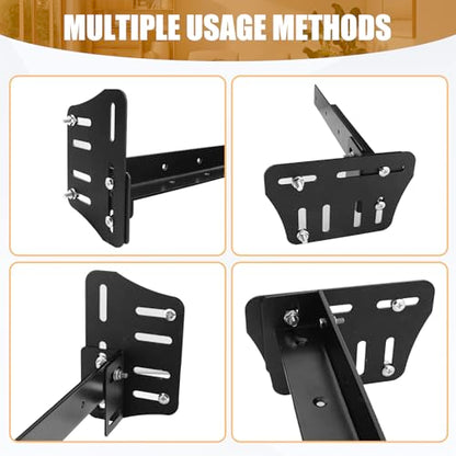 2Pcs Queen Bed Modification Plate, Headboard Attachment Kit - color: Black, size: Bed Frame Brackets