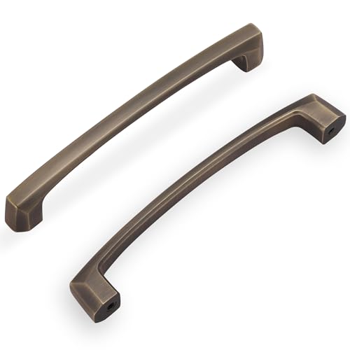 Lardmon 10 Pack 5 Inch(128mm) Hole Center Brushed Antique Bronze Modern Cabinet Pulls Solid Kitchen Cabinet Handles Hardware Bathroom Vanity Pulls Timeless Drawer Pulls Handles for Dresser - color: Antique Bronze, size: 5 Inch Hole Center, style: 10 Pack