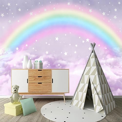 Children's Room Colorful Rainbow Peel-and-Stick Wallpaper 58"x80" - color: Zzsl-02, size: 58"x80"