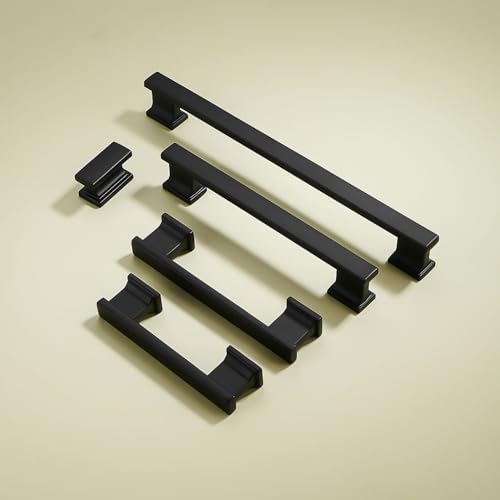 10 Pack 4-3/4 Inch Length|3-3/4 Inch(96mm) Hole Center Matte Black Kitchen Cabinet Handles, Cabinet Pulls Kitchen Cabinet Hardware, Cupboard Pulls, Drawer Handles - color: Matte Black, size: 3-3/4 inch Hole Center(96mm), style: 10 Pack Handle