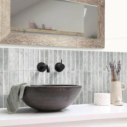 Alwayspon 10 Sheets 12x12inch Grey 3D Vinyl Backsplash Tiles, Self-Adhesive Peel and Stick Wall Tile Stickers Stick on Subway Tiles for Kitchen Bathroom Wall - color: Gray