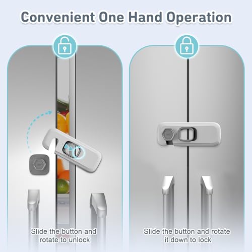 6 Pack Fridge Lock, Freezer Door Lock Child Safety, 3M Adhesive Hold - style: Rectangle-6 Pack