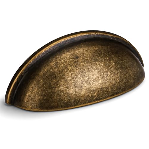 HOMOTEK 5 Pack 3 Inch Hole Centers Brass Bronze Drawer Bin Cup Pulls Dresser Pulls for Cabinets,Furniture Handles,Kitchen Cabinet Hardware - color: Brass Bronze, size: 5 Pack