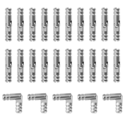 Barrel Hinges for Wooden Boxes, Silver, 0.16 x 0.79 in, 25-Pack - color: 25 Pcs Silver(0.16x0.79)